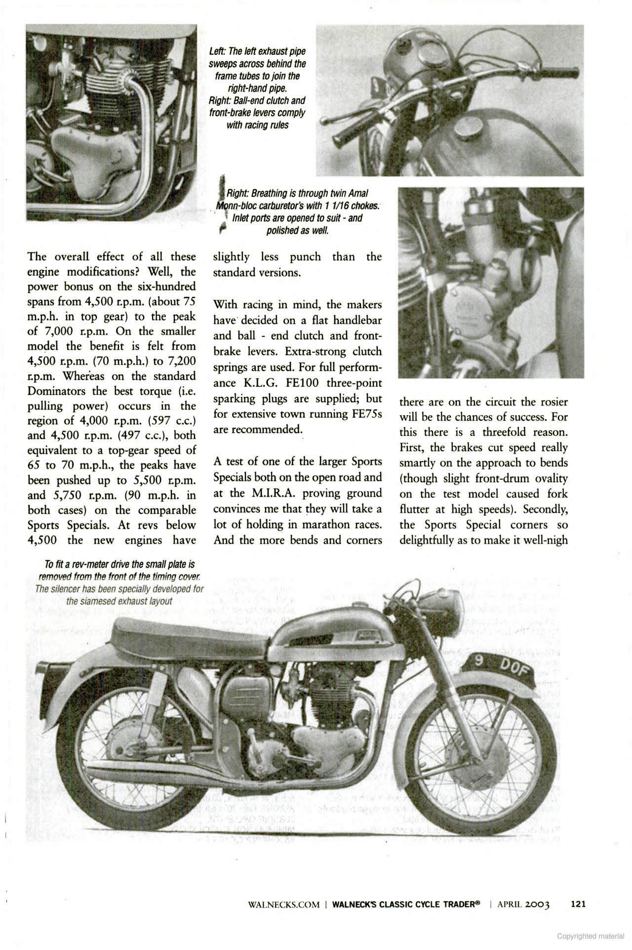 1961 99 Dominator 600cc Performance Engine Build Advice