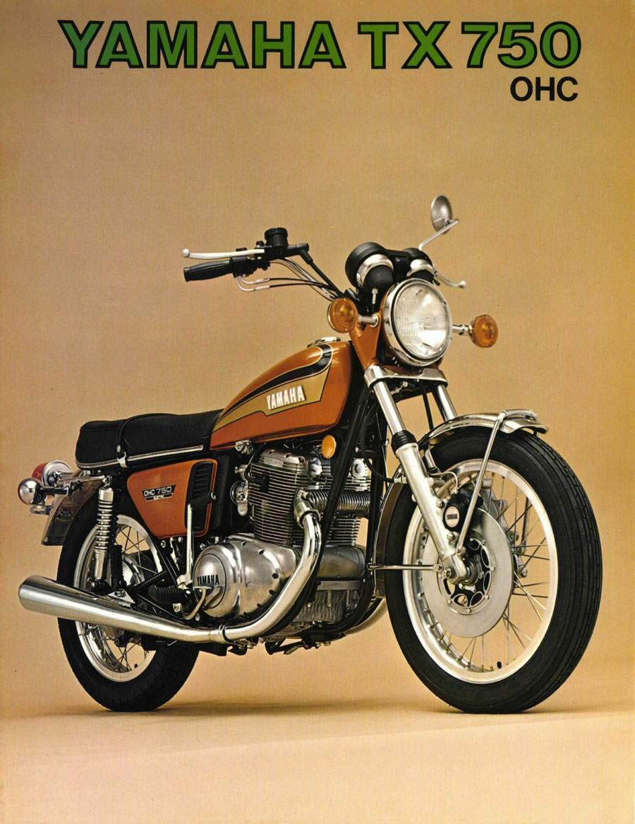 Japan Touring Bike Motorcycle Photo Spec Info Card 743cc 1972 Yamaha TX 750cc