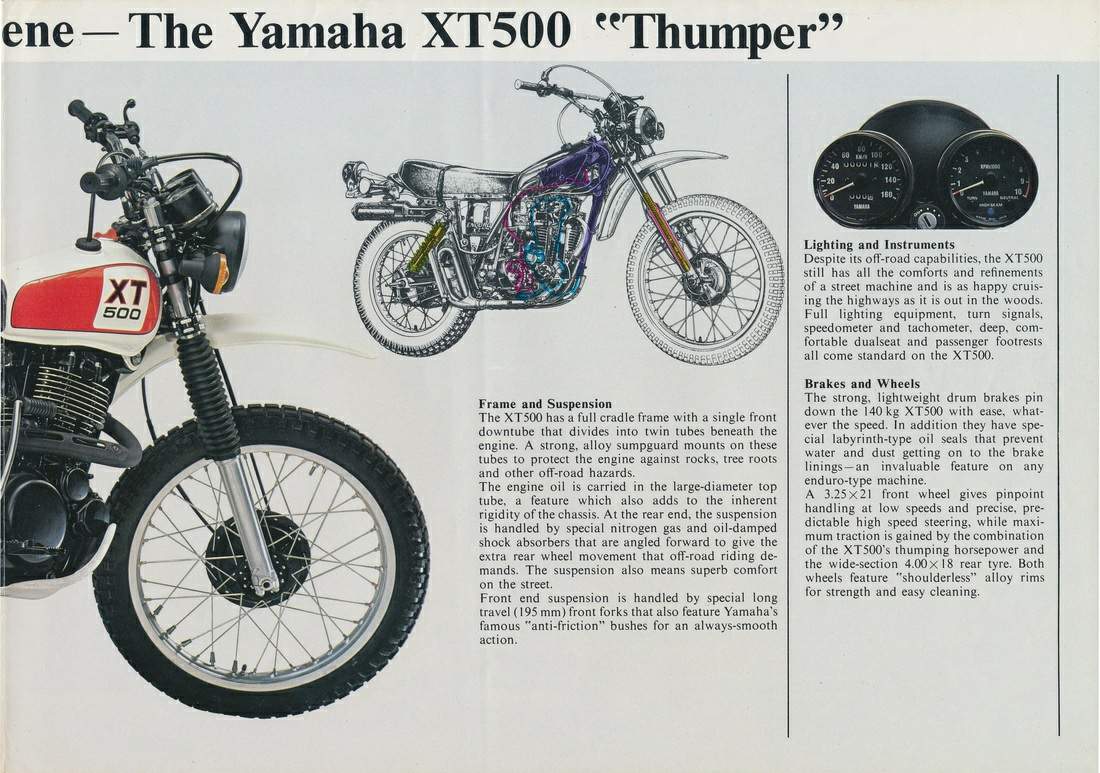 YAMAHA Brochure XT500 XT500E VMX 1978 Sales Catalog Catalogue REPRO 