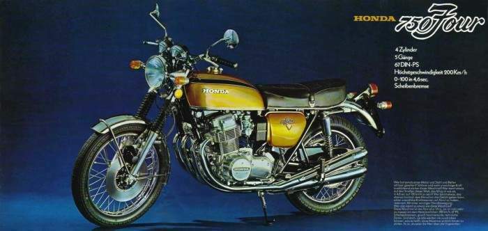 1972 Honda CB750 K2 blue gas tank stripes