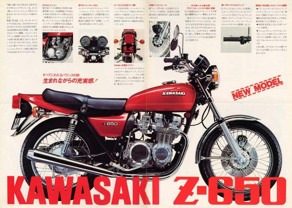 Overskæg hval blotte 1976 Kawasaki Z 650