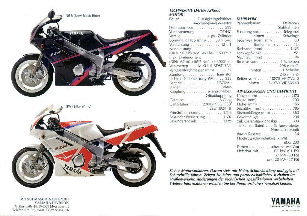 Gaszug Öffner Yamaha FZR 600 3HE 89-93 