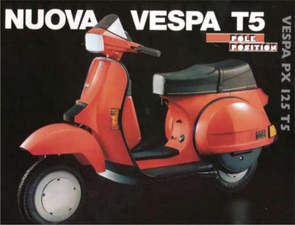 VESPA SCOOTER MODEL BIKE MOPED 1:18 SIZE RED PX125 T5 125 TOYWAY T3
