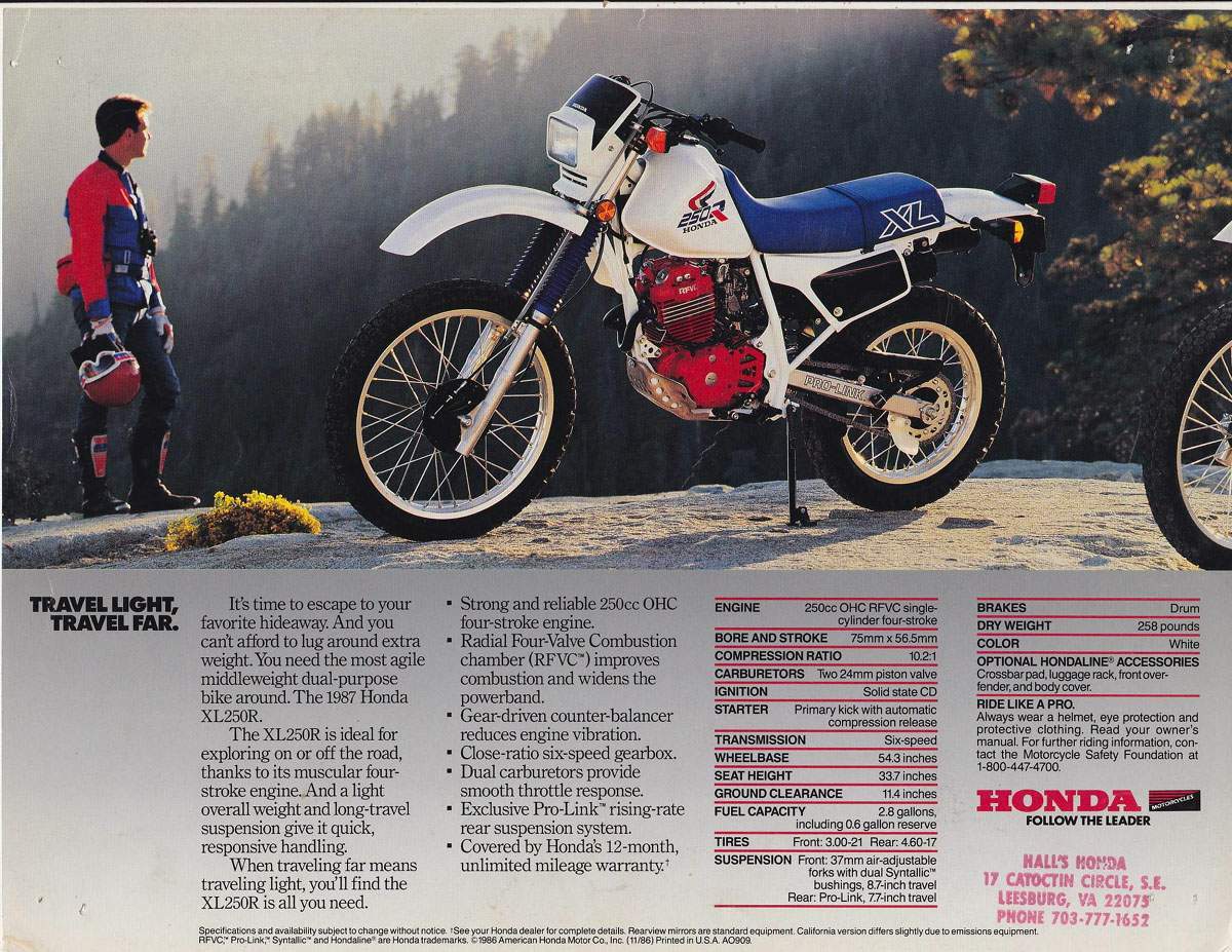 1987 Honda Xl 250r