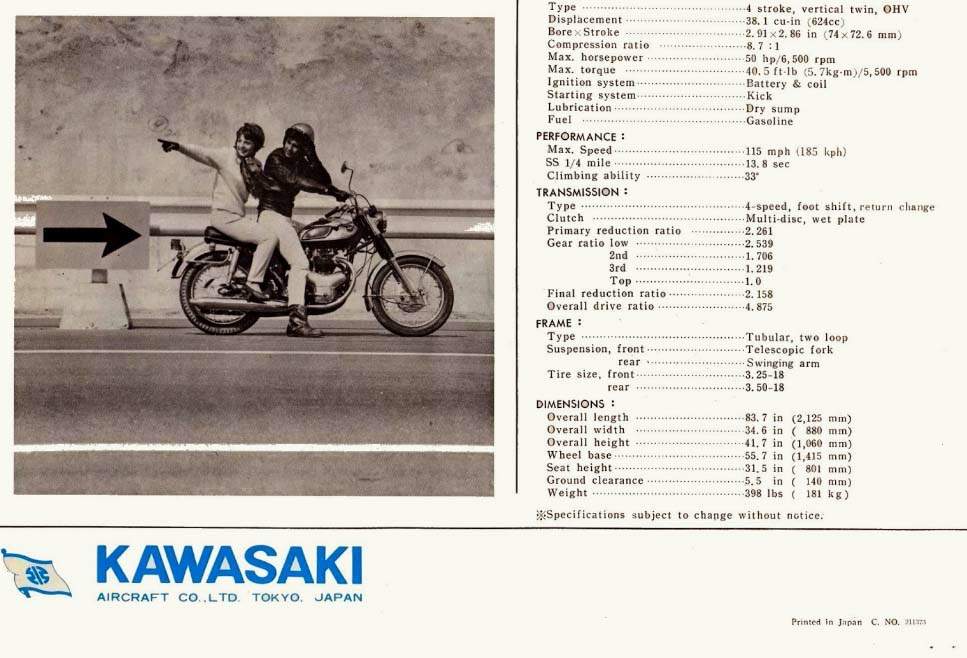 1965 - 1966 Kawasaki 650