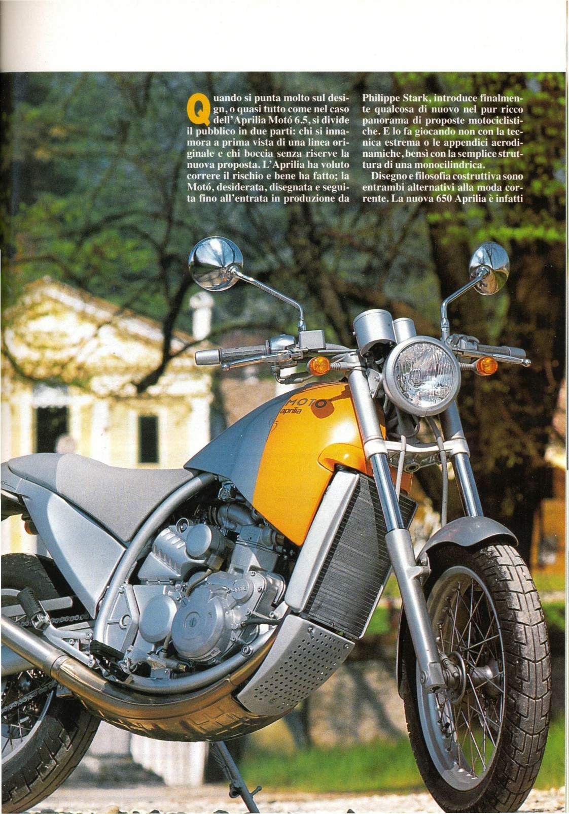 APRILIA MOTO 6.5 Philippe Starck Motorcycle Stickers Round 54mm Pair Orange